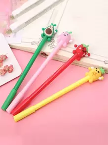 4入組卡通水果設計隨機圓珠筆 - 彩色 - 查看 3