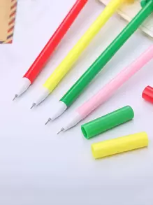 4入組卡通水果設計隨機圓珠筆 - 彩色 - 查看 4