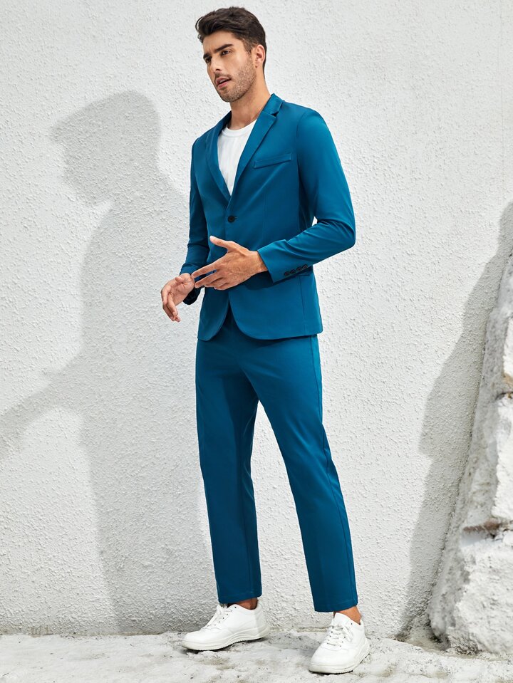 Manfinity NiteLyfe Men Single Breasted Blazer Pants Suit SHEIN USA