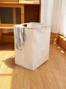 1pc Letter Graphic Foldable Laundry Hamper, Multifunction Cloth Laundry Bag For Homelaundry Hamper,Washing Basketbathroom Organizer,Basket,Storage Basket,Foldable Laundry Basket - Beige - View 2
