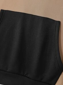 Aesthetic Post--Men Plus Letter Graphic Two Tone Drawstring Hoodie - Multicolor - View 5