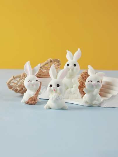 3 件兔子图案随机装饰工艺品复活节