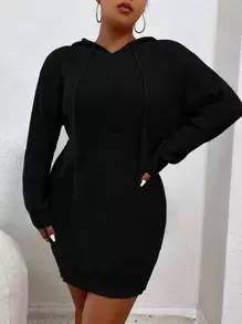 Calvaya Váy len oversized Dây kéo màu trơn Giải trí - màu đen - Xem 1