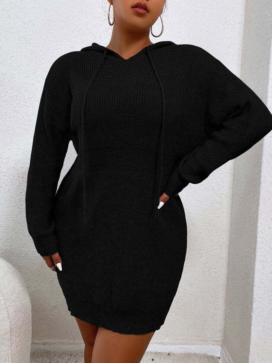 Calvaya Váy len oversized Dây kéo màu trơn Giải trí - màu đen - Xem 1