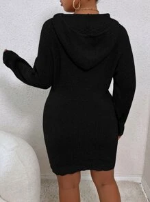 Calvaya Váy len oversized Dây kéo màu trơn Giải trí - màu đen - Xem 2