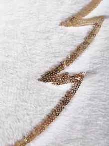 Miater 亮片聖誕樹圖案靠墊套不附帶墊芯 - 白色 - 查看 4