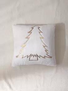 Miater 亮片聖誕樹圖案靠墊套不附帶墊芯 - 白色 - 查看 5