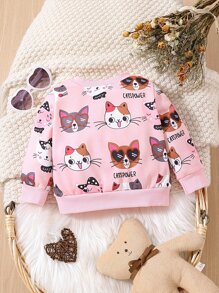 Bé Áo nỉ Hoạt hình Lá thư Giải trí - Hồng - Xem 2