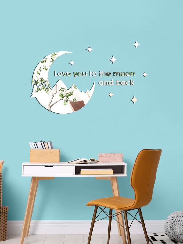 32pcs Moon & Star Design Mirror Wall Sticker SHEIN USA