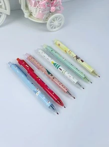 6pcs/set European And American Christmas Style Retractable Ballpoint Pen, Random Color - Multicolor - View 4