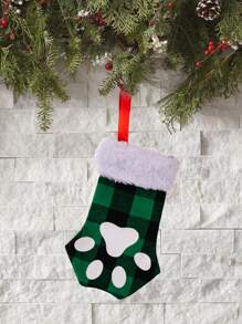 1PC Christmas Cat Paw Tableware Knife And Fork Bag Pouche For Dinner Table, Holiday Tableware, Party Supplies, Festive Design, Lightweight Pouches, Durable Material, Utensil Holders, Tableware Covers, Christma Stocking For Cat, Cat Christma Stocking, Cat Stocking - Multicolor - View 4