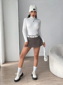 RueChic High Neck Solid Jumper - White - View 7