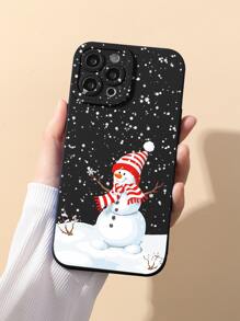 Funda de teléfono con muñeco de nieve de dibujos animados