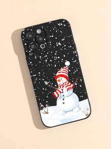 Funda de teléfono con muñeco de nieve de dibujos animados