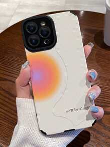 Apple Letter Graphic Phone Case - Multicolor - View 1