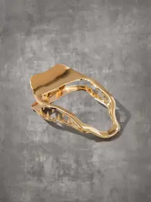 ROMWE Grunge Punk Hollow Out Hair Clip Casual - Gold - View 2