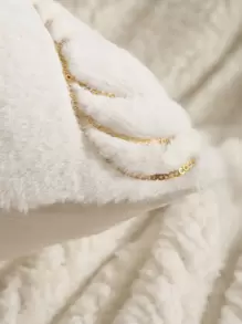 1入組亮片裝飾南瓜刺繡靠墊套不附帶墊芯 - 米色 - 查看 3