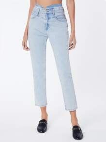 SHEINBlues High Waist Light Wash Jeans - Light Wash - View 1