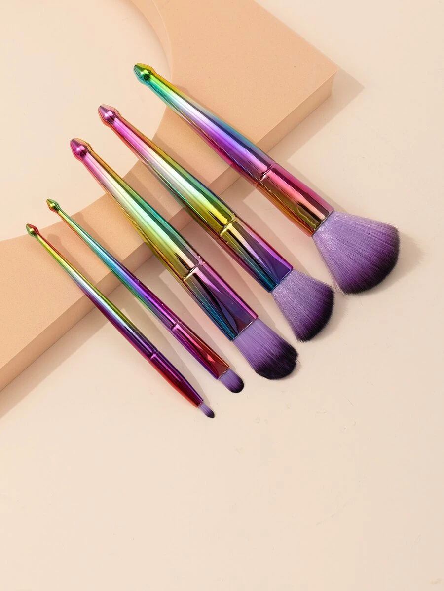5 piezas Set de brochas de maquillaje - Multicolor - Ver 1