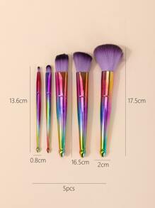 5 piezas Set de brochas de maquillaje - Multicolor - Ver 3