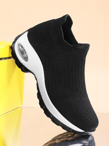 Women's Autumn/Winter Black Air Cushion Anti-Slip Breathable Lightweight Multifunctional Casual Sports Shoes - Black - View 4