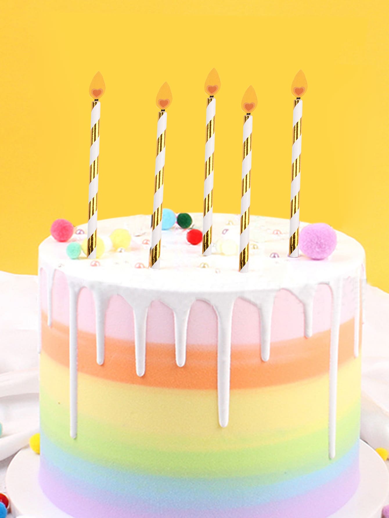 5 piezas Decoración de pastel con diseño de vela - Multicolor - Ver 1