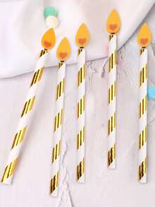 5 piezas Decoración de pastel con diseño de vela - Multicolor - Ver 2