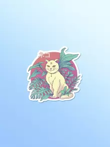 Vincenttrinidadart Etiqueta engomada protectora del ordenador portátil con patrón de gato de dibujos animados - Multicolor - Ver 1