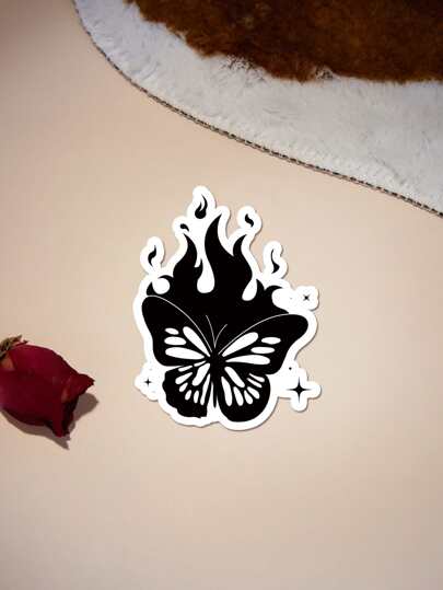 kreatingwithk ملصق واقي كمبيوتر محمول فراشة و نمط شعلة