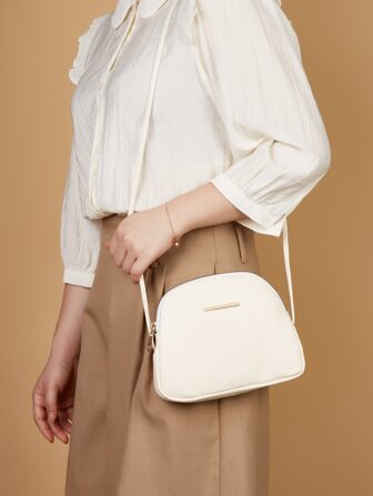 時尚百搭米色斜背包