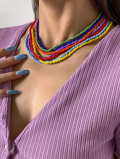 7pcs Minimalist Beaded Necklace