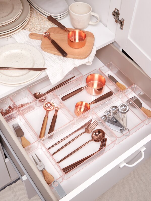 SHEIN Basic living Exclusive 1pc Stackable Desk Drawer Organizer Tray