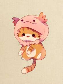 Cremechii Cartoon Graphic Sweatshirt - Apricot - View 3