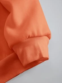 SHEIN EZwear 標語圖案加絨內裏運動衫