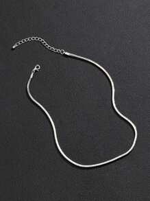 時尚流行男士簡約鏈條項鍊銅質珠寶禮物和時尚外觀 - 銀色 - 查看 4