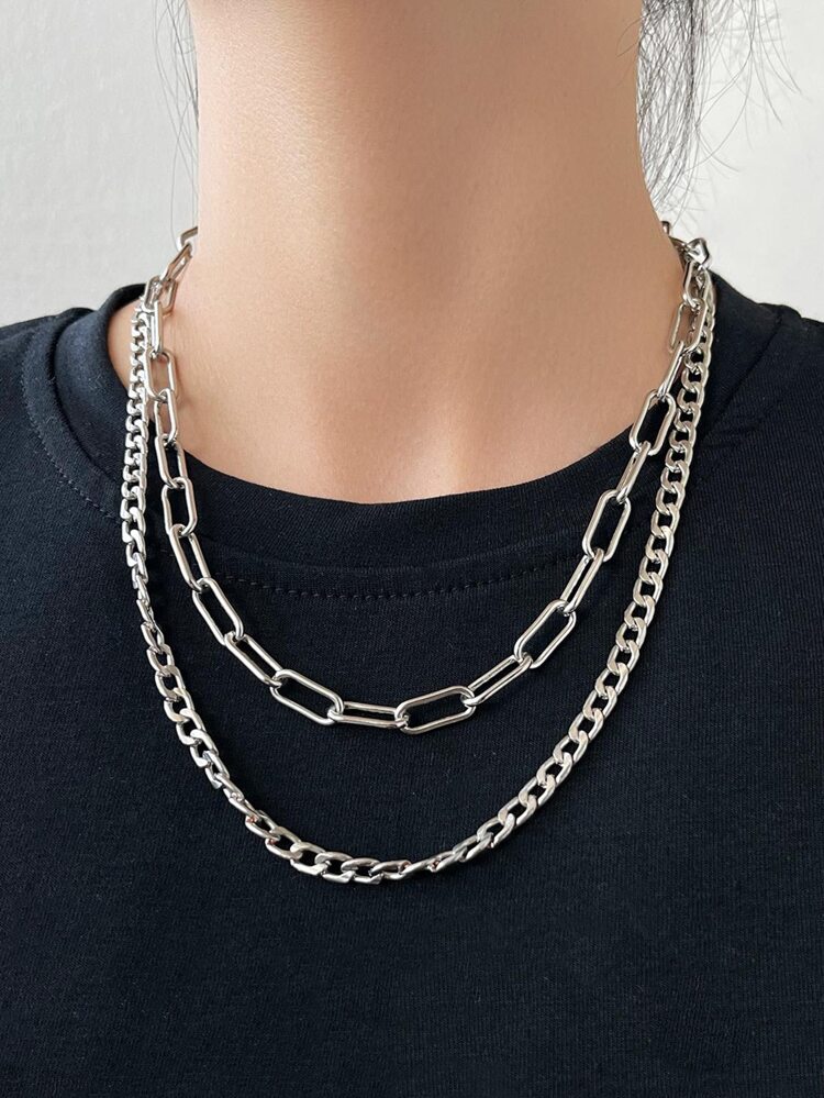 2pcs Simple Chain Necklace