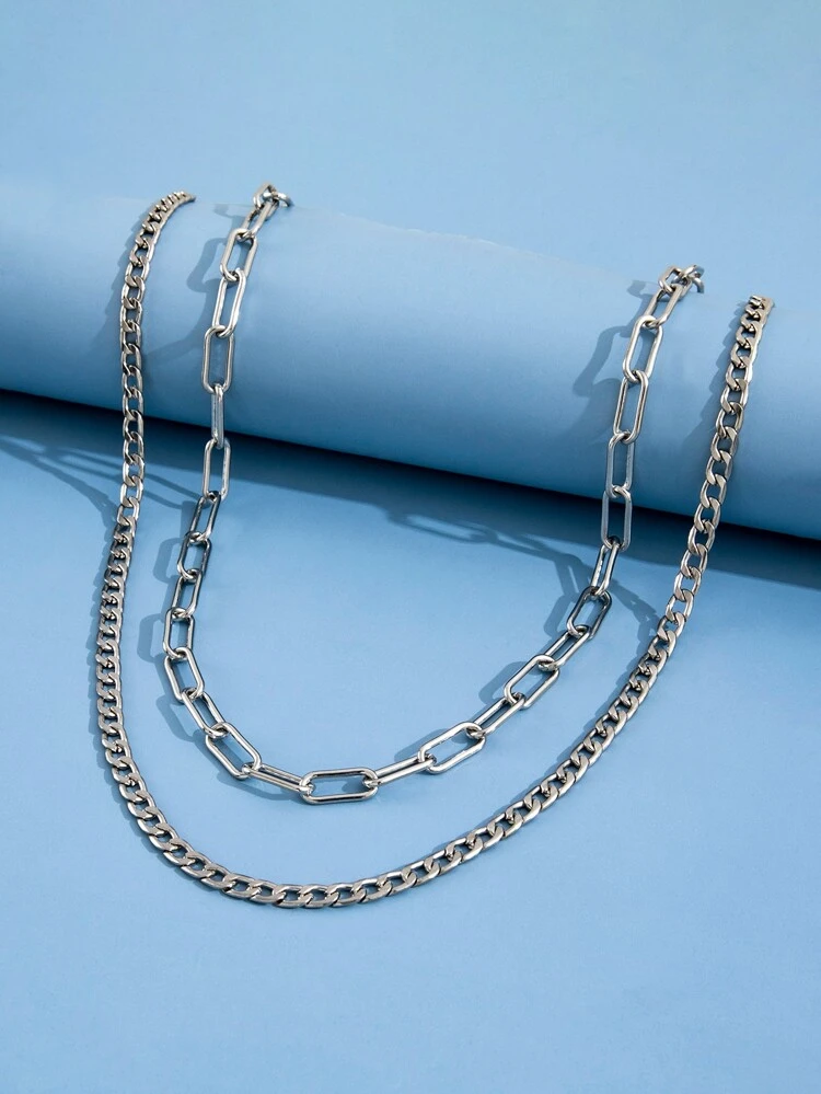 2pcs Simple Chain Necklace