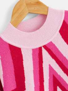 Girls Star Pattern Drop Shoulder Jumper - Multicolor - View 3