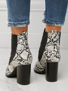 Giày bốt Chelsea mũi nhọn đế dày cho nữ, Giày bốt ngắn kiểu Mỹ giả da đi làm ngoài trời, Mùa thu/đông - Nhiều màu - Xem 5