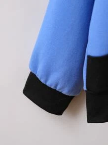 Niños Capucha con estampado de letra de color combinado de manga raglán - Multicolor - Ver 6