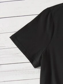 Plus Christmas Print Tee - Black - View 4