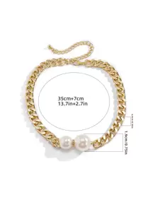 Faux Pearl Decor Necklace