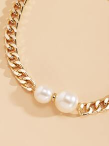 Faux Pearl Decor Necklace