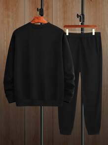 Manfinity 男士熊和字母圖案衛衣和衛褲