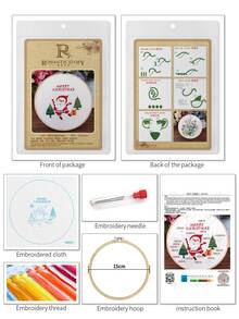 1 Set Diy Santa Claus Material Pack Set, Includes 5 Items - Multicolor - View 3