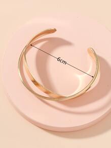imoli 1pc Minimalist Creative Geometric Metal Bangle (Open Cuff Bracelet, Can Be Opened Before Wearing)