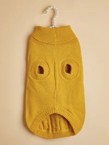 Solid Pet Sweater - Yellow - View 4