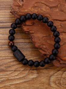 1入組12星座細節串珠手鍊 - 黑色 - 查看 5