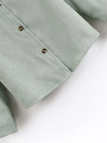 SHEIN 小男童口袋貼布燈芯絨襯衫