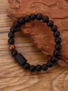 1入組12星座細節串珠手鍊 - 黑色 - 查看 8